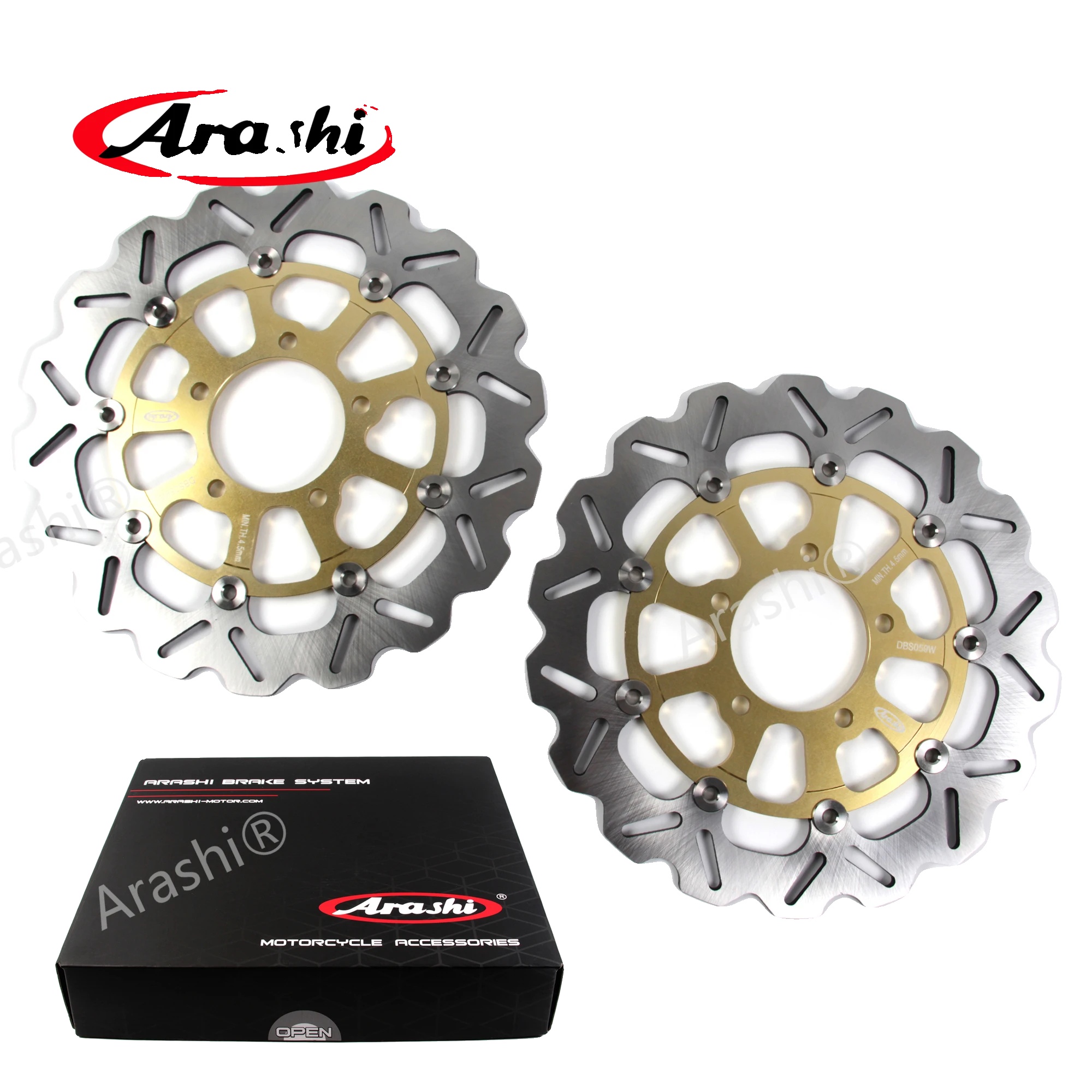 Bremsscheibe Rotor, Cnc Schwebendes Design, Langlebige Konstruktion, 2 Stück Gold