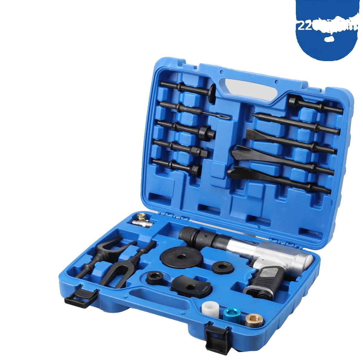 Lufthammer-werkzeugset, 16-teiliges Set, Legierungsstahlmaterial, Rutschfester Griff, Federfreies Gelenkdesign, Kompatibel Mit Kraftfahrzeugen