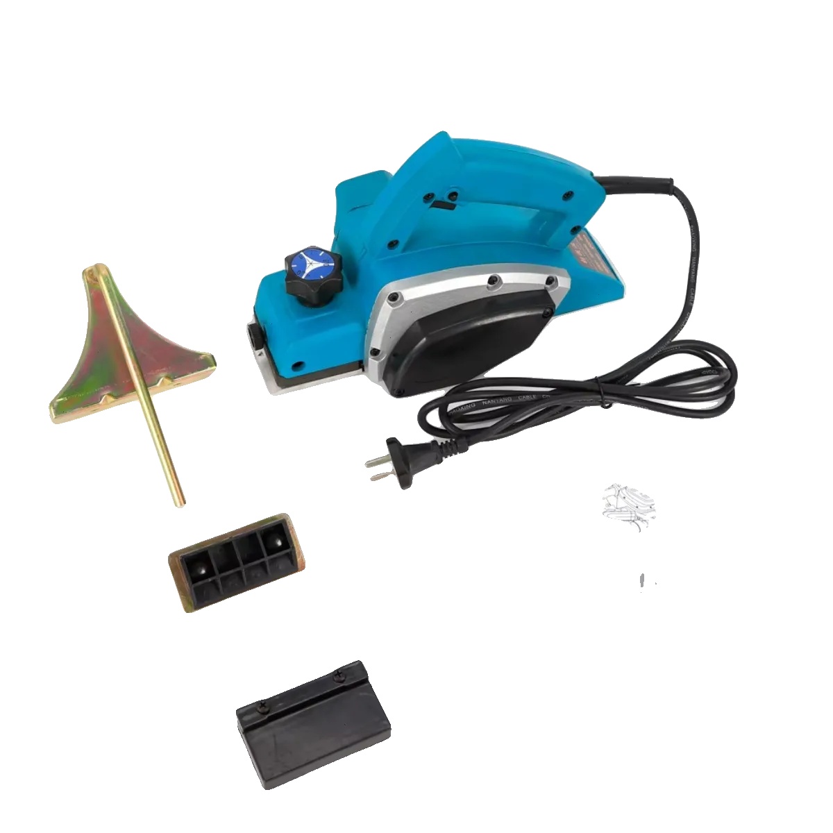 Elektrischer Handhobel, Leichtes Design, Einstellbare Tiefenregelung, Blau