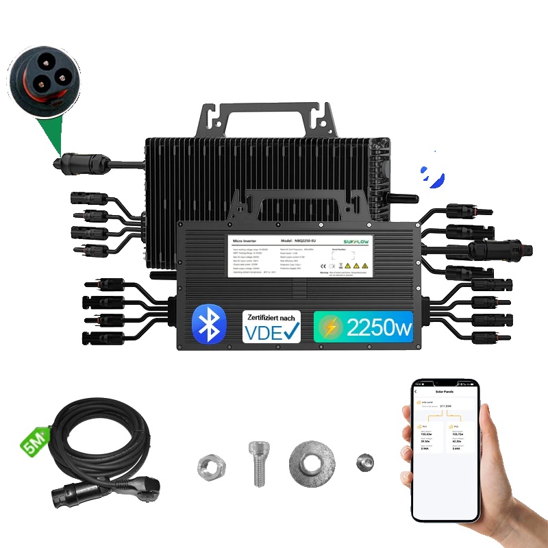 Mikro-wechselrichter, Wifi-konnektivität, Effiziente Energieumwandlung, Nbq 2250w, 230v, 16-60v