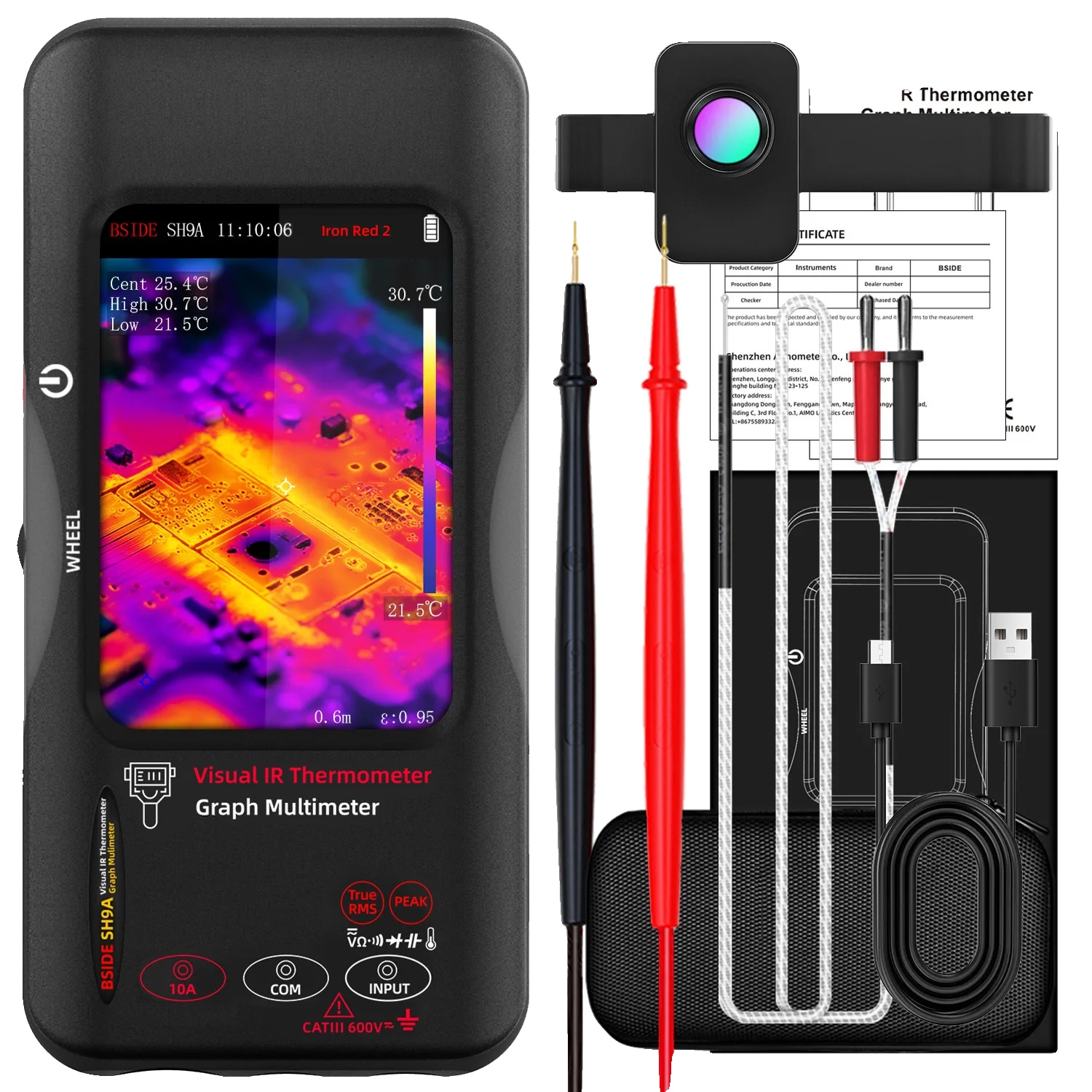 Wärmebildkamera, 428x320 Auflösung, Integriertes Multimeter, Sh9a Mit M1