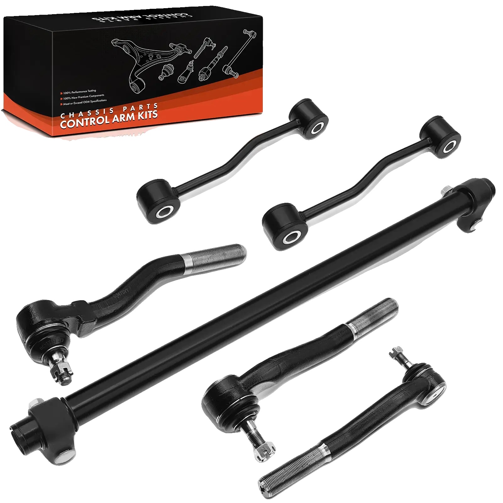 Lenker-set, Kompatibel Mit Jeep Grand Cherokee Ii/iii, Vorderachse, 6-teilig, Langlebige Stahlkonstruktion, Einbaujahr 1998-2005