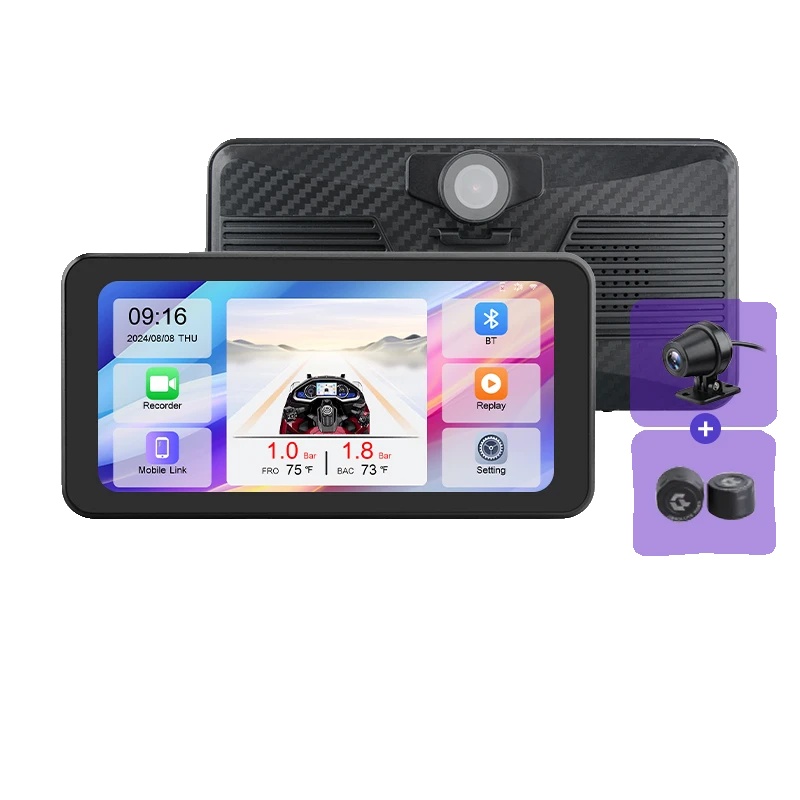 Dashcam, Dual 2k Aufnahme, Wasserdichtes Display, Ca02max-dual-linse-tpms