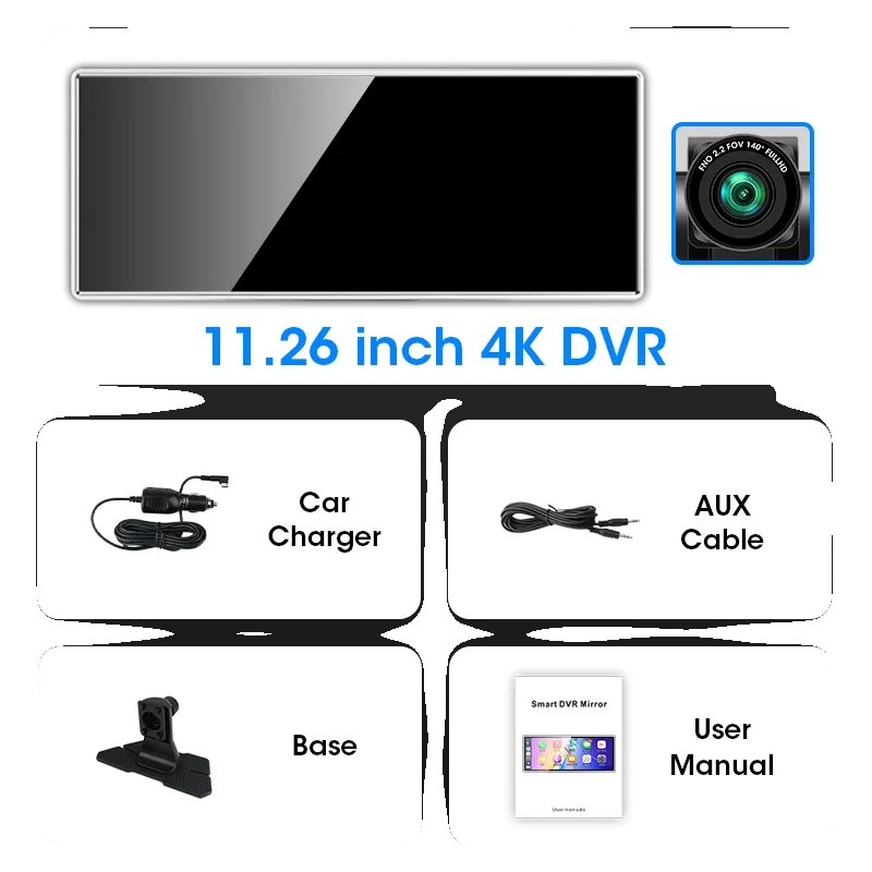 Dashcam, 4k-auflösung, Smartphone-verknüpfung Und Kompatibilität Mit Mobilen Plattformen, 4k Dvr
