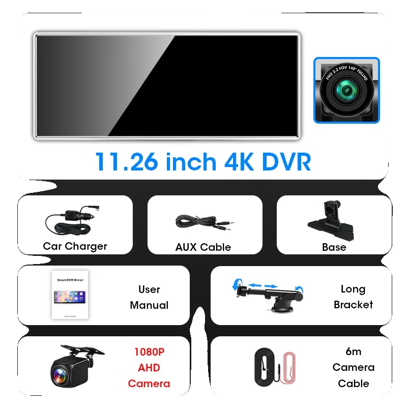 Dashcam, 4k-auflösung, Smartphone-verknüpfung Und Kompatibilität Mit Mobilen Plattformen, 4k Dvr Pro 6m Kamera