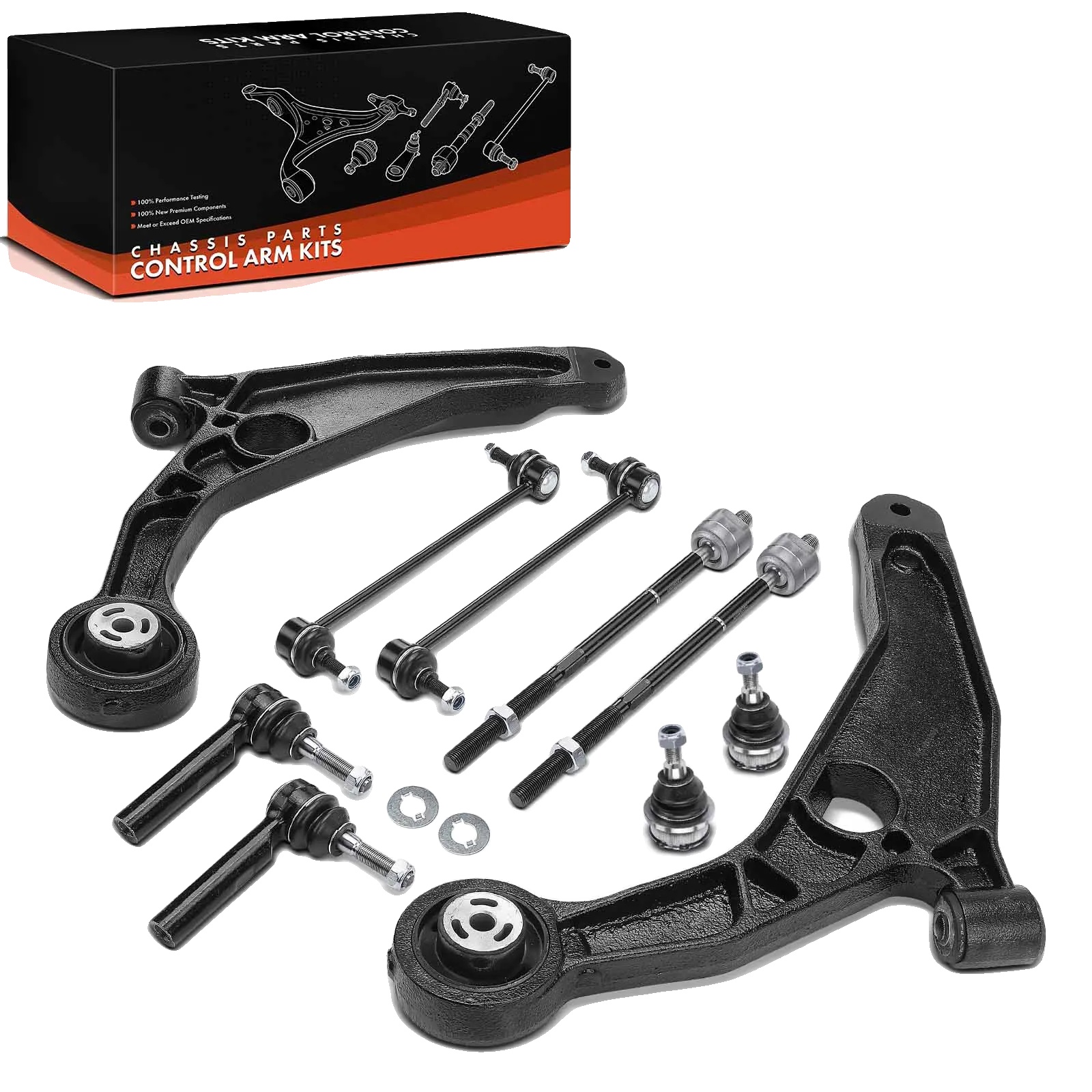 Steuerarm Set, Hochfester Legierungsstahl, Kompatibel Mit Chrysler Sebring Js / Dodge Avenger, Für Vorderachse Konzipiert, Set Von 10 Teilen