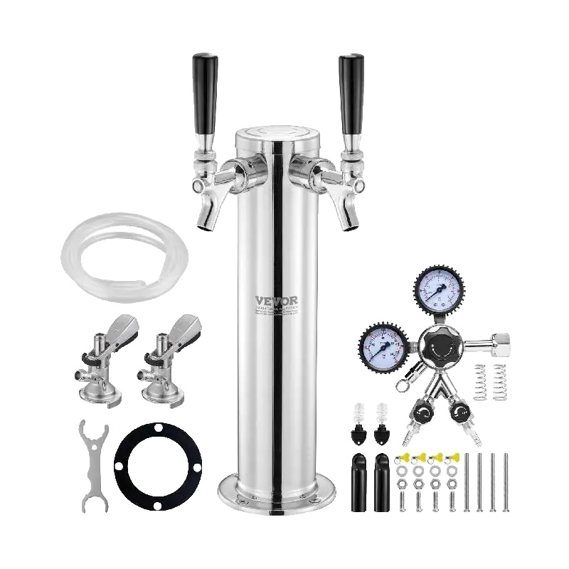 Kegerator-turm-kit, Edelstahl Und Messing, Abmessungen: 17,5 X 11,5 X 43,5 Cm, Gewicht: 6,3 Kg, Kompatibilität: A-system Fässerkupplung, Isolierung:
