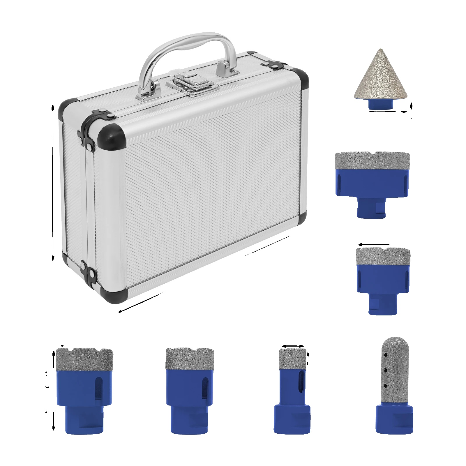 Diamantbohrer Set, Vielseitige Verwendung, Kompatibel Mit M14 Winkelschleifern, Blau, 100mm-a