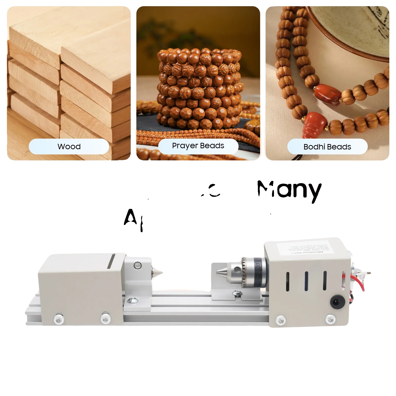Mini Holz-drehmaschine, Dc 12-24v, 96w Nennleistung, 4000-9000 U/min Drehzahlbereich, Spannbereich 0,6-6mm, Geeignet Für Holz Und Gebetsperlen