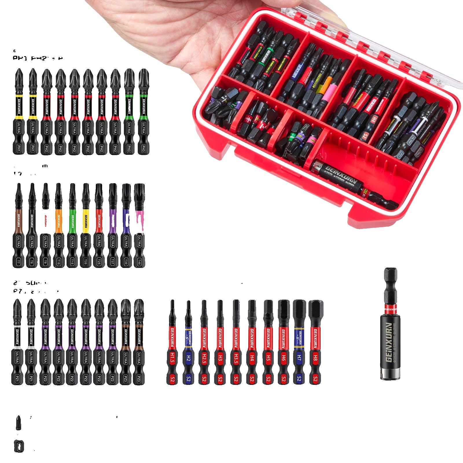 Schraubendreher-bit-set, S2-stahl, Magnetischer Bit-halter, 71pcs