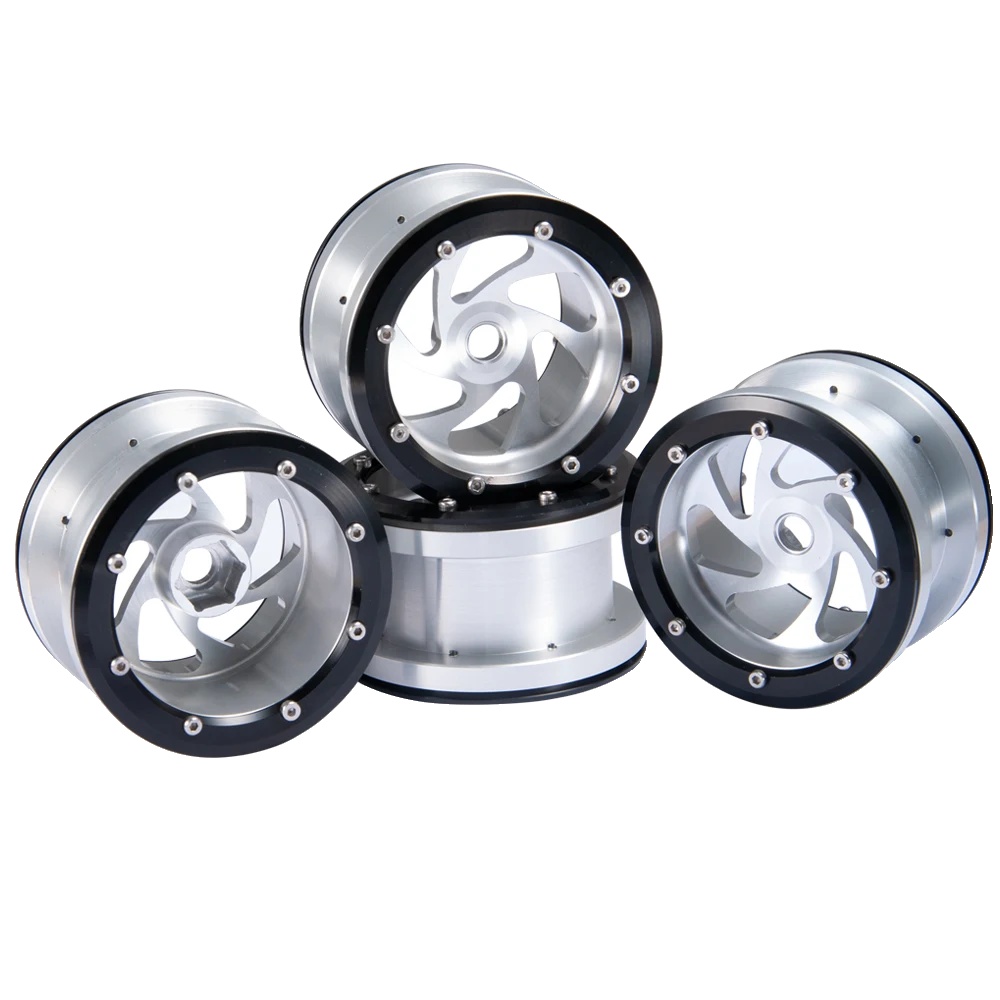 Beadlock-felgen, Aluminiumlegierung, Kompatibel Mit Rc-crawler-autos, Silber 4pcs