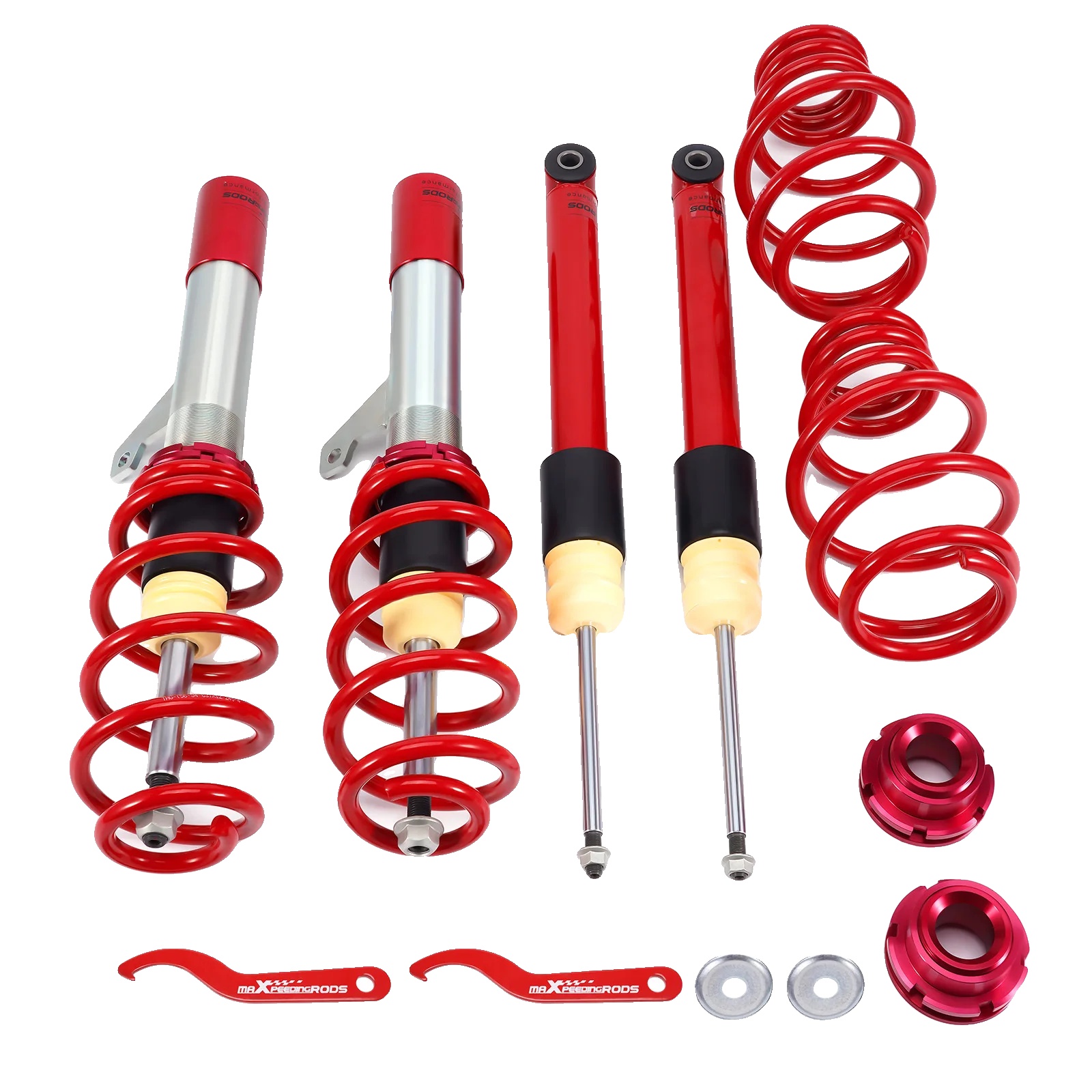 Coilover-fahrwerk-kit, Einstellbarer Höhenbereich Von 30-60mm, Hochfester Stahl, Voll Einstellbare Dämpfung, Kompatibilität Mit Kompaktwagen Mk 5 (1k)