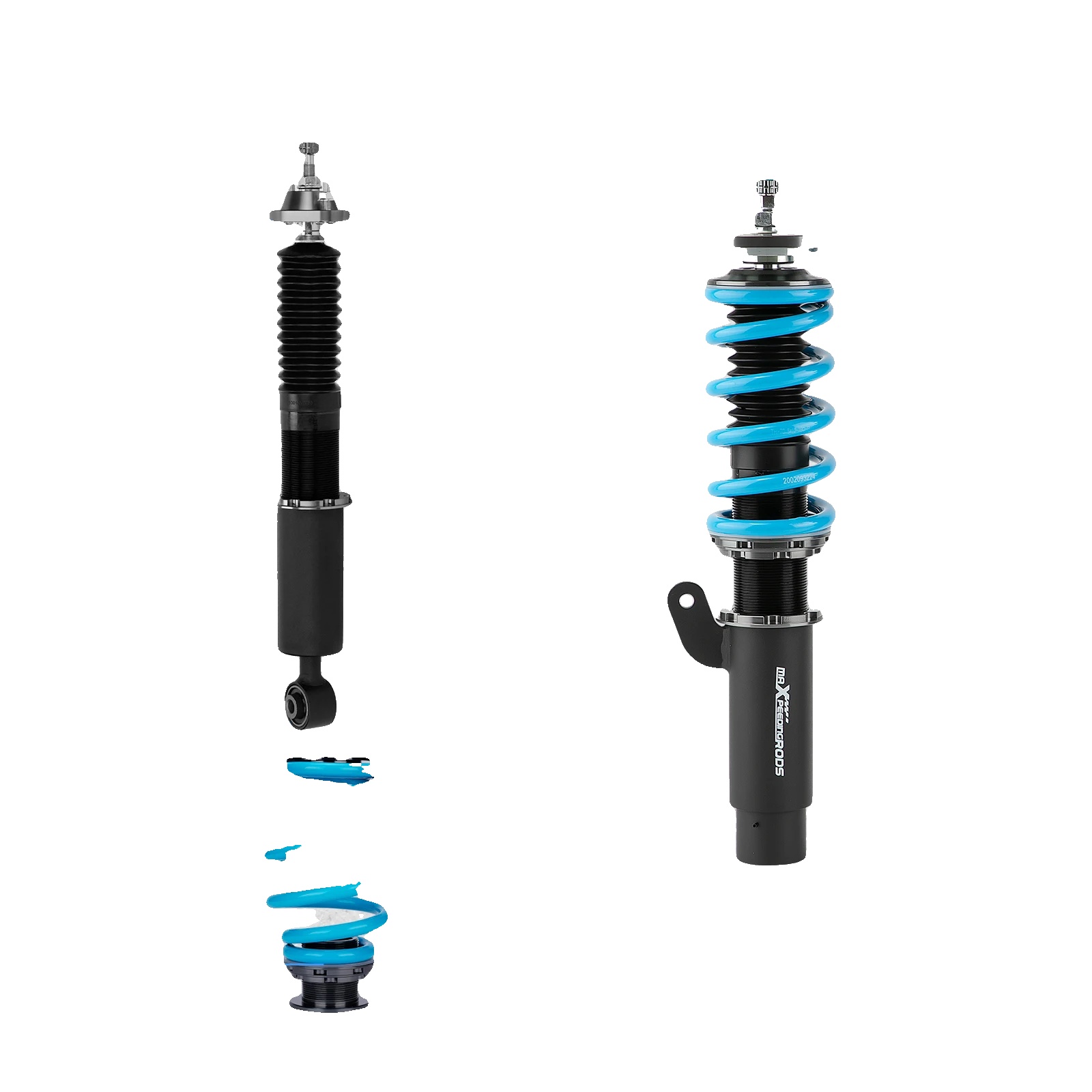Gewindefederbeine Kit, Einstellbare Rückfederung, Kompatibilität Mit Bmw E46, 63(l) X 21(b) Cm, 25,5 Kg