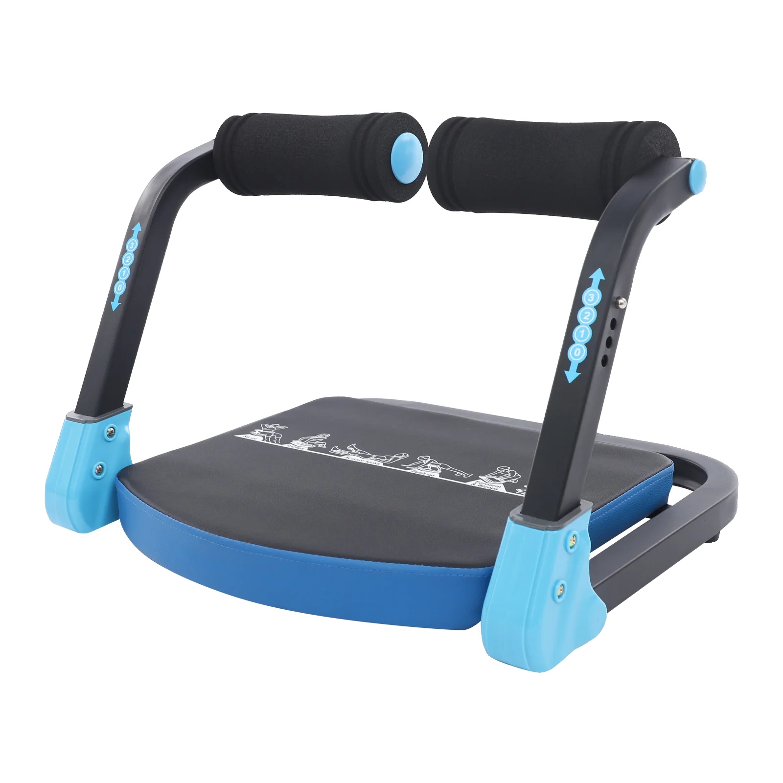 Bauchtrainer, Robuste Konstruktion, Einstellbare Intensität, Blau Schwarz