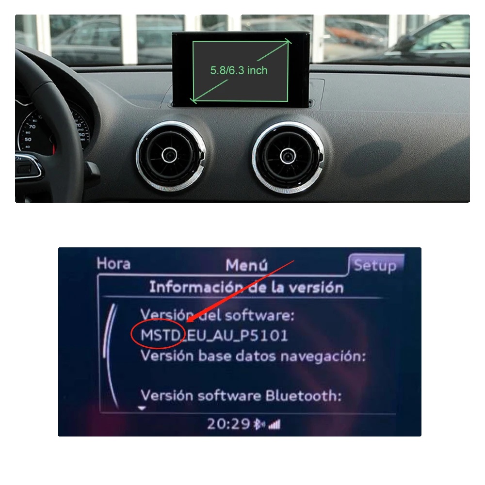 Drahtloses Carplay-interface, Smartphone-integration, Navigationssystem, Kompatibel Mit Audi A3 S3 8v 2013-2018, 5.8 6.3 Zoll Mstd
