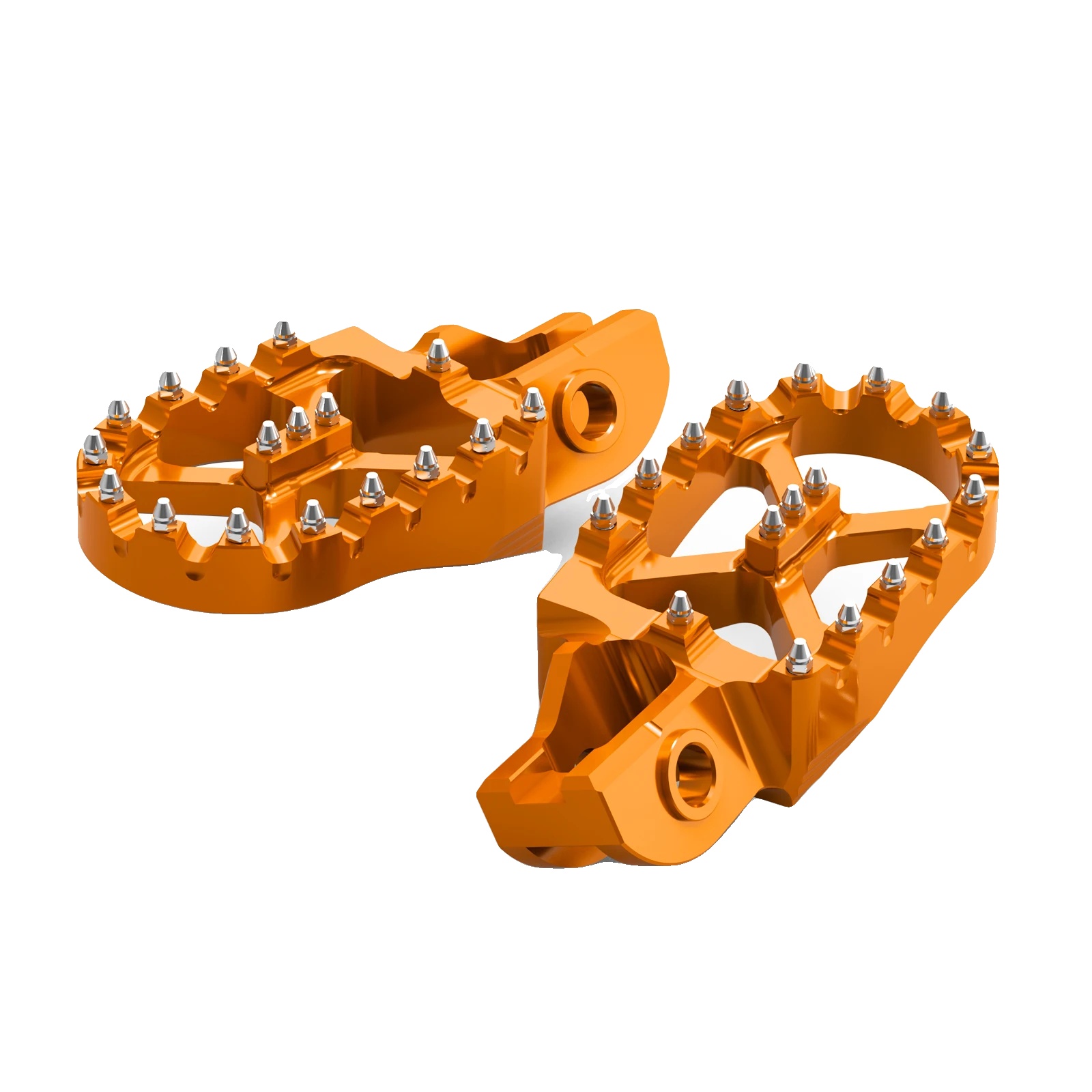 Fußrasten, Langlebiges Aluminium, Verbessertes Griffdesign, Orange