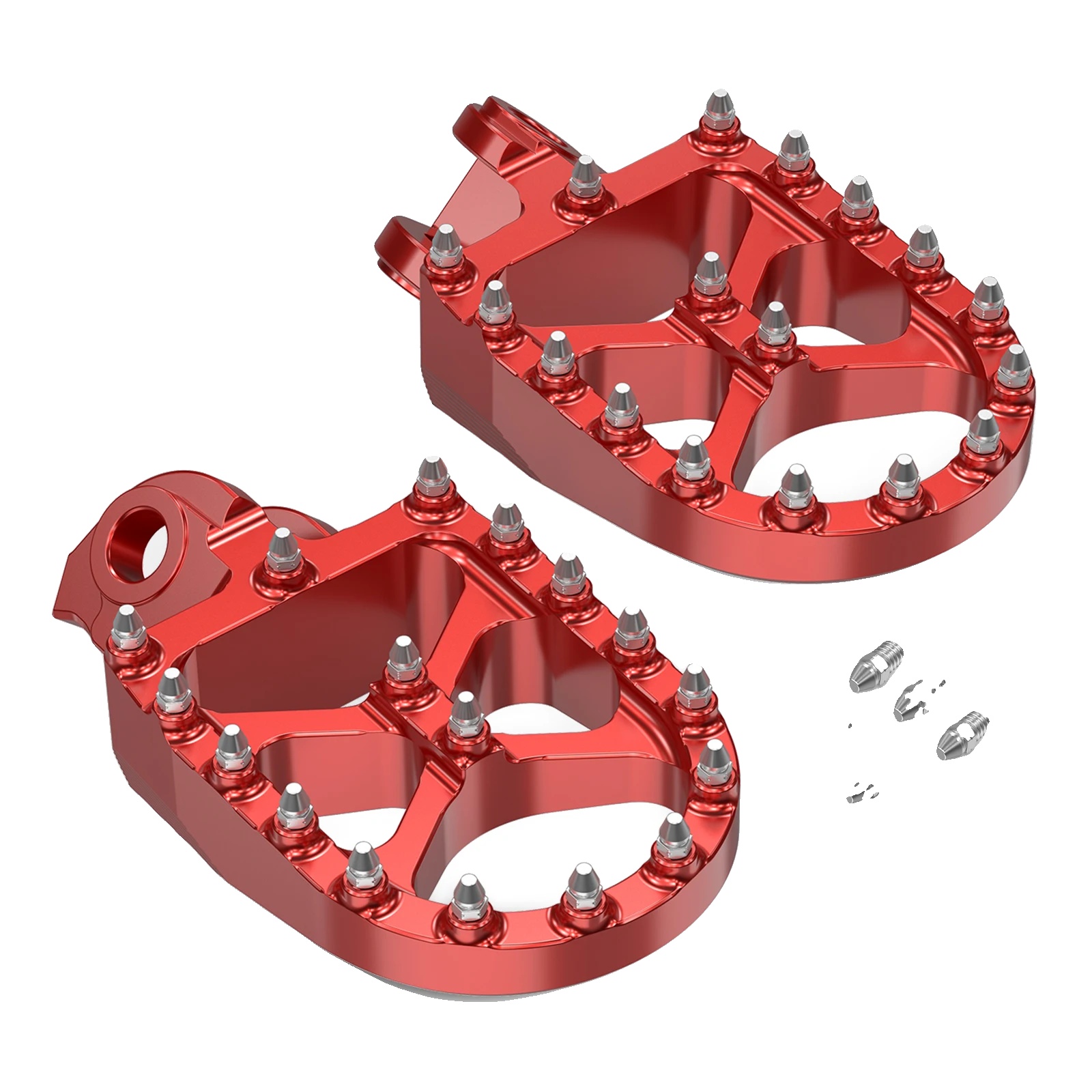 Fußrasten, Verbesserter Grip, Robuste Konstruktion, Rot
