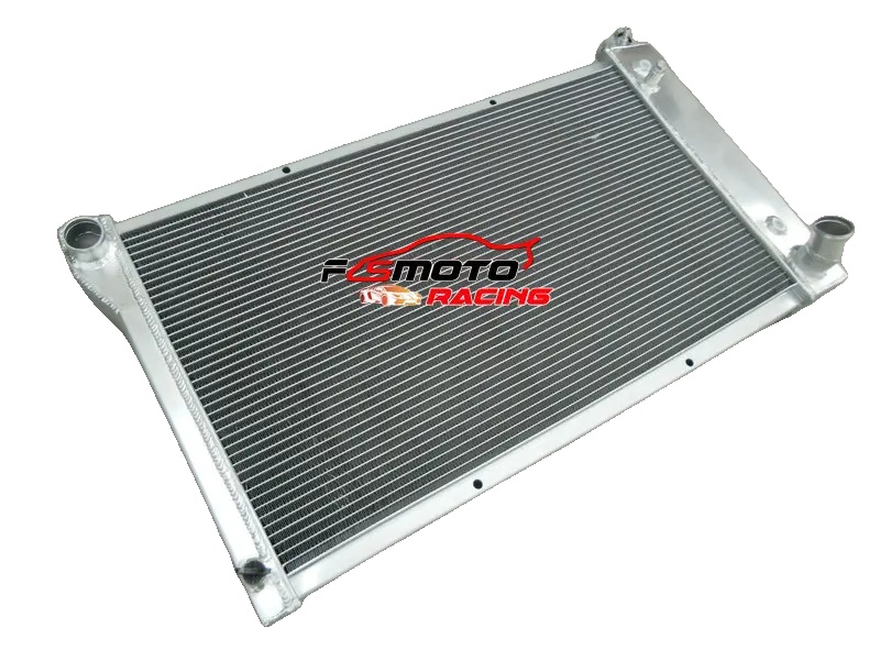 Aluminiumkühler, Kernmaß 28,3 X 16,1 X 2,0 Zoll, Gesamtmaß 33,1 X 18,9 X 6,5 Zoll, Einlassgröße 1,57 Zoll, Auslassgröße 1,77 Zoll,