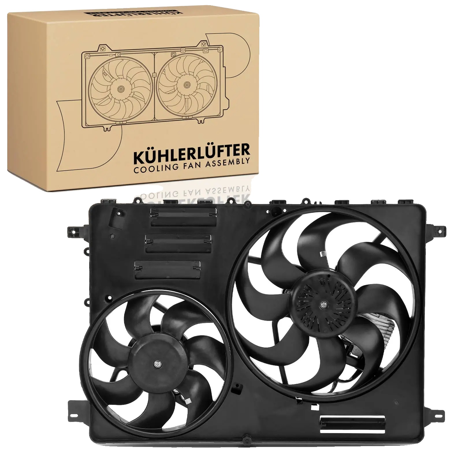 Motor-kühlgebläse, Durchmesser 380,5 Mm, Spannung 12 V, Nennleistung 688 W, Anzahl Der Blätter 7, Anschlusskontakte 3