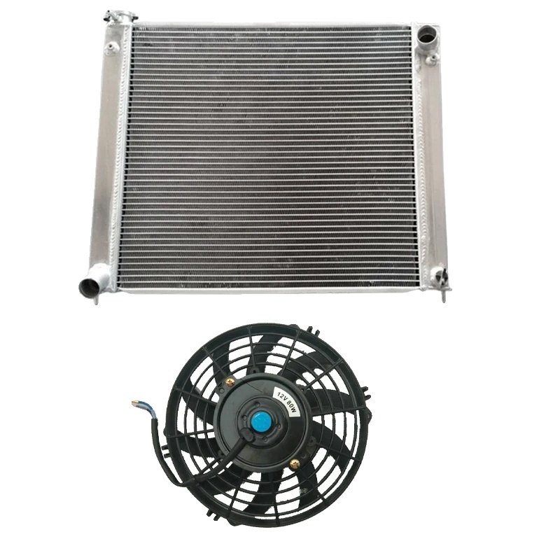 Aluminiumkühler, Kernmaß 500mm X 455mm X 56mm, Gesamtmaß 600mm X 475mm X 70mm, Einlass/auslassmaß 35mm, Kühlerdeckel 1.1 Enthalten, Kompatibilität