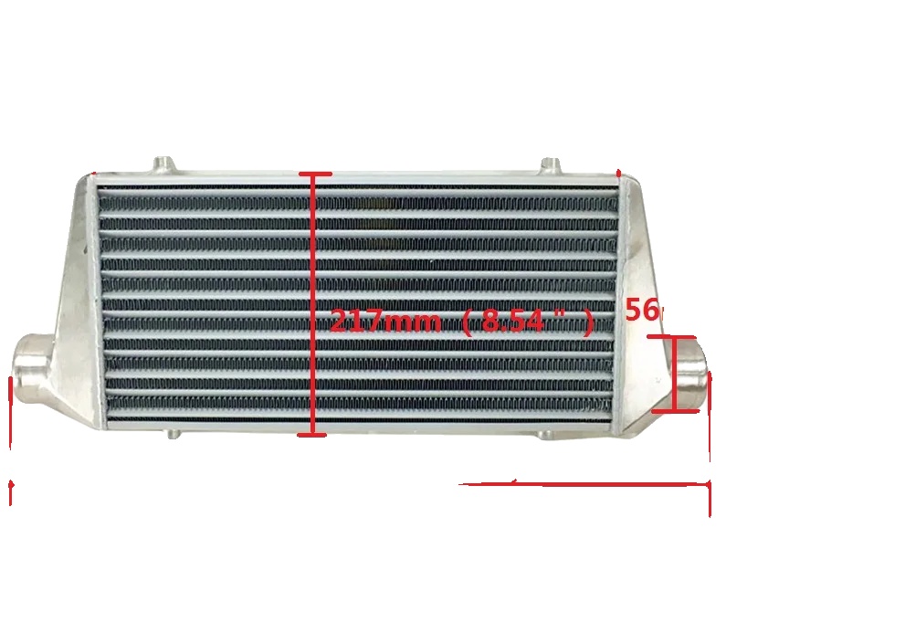 Turbo-ladeluftkühler, Aluminium-material, 620mm X 240mm X 52mm Abmessungen, 57mm Einlassgröße, 57mm Auslassgröße, Universelle Kompatibilität