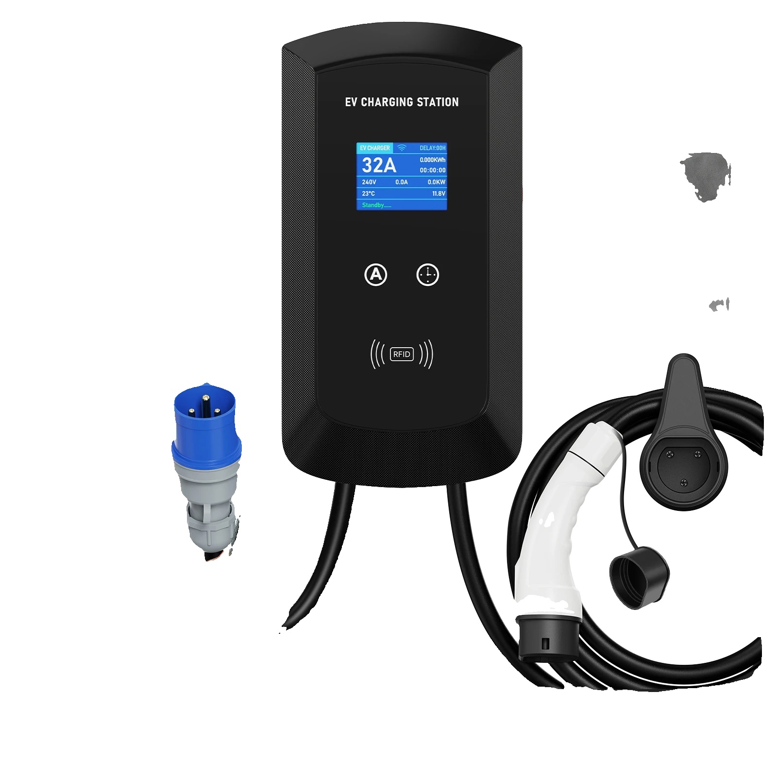Ev-ladegerät, 11kw Leistung, Wifi App-steuerung, 7.6kw 32a 1 Phase, Typ2 Mit App-b