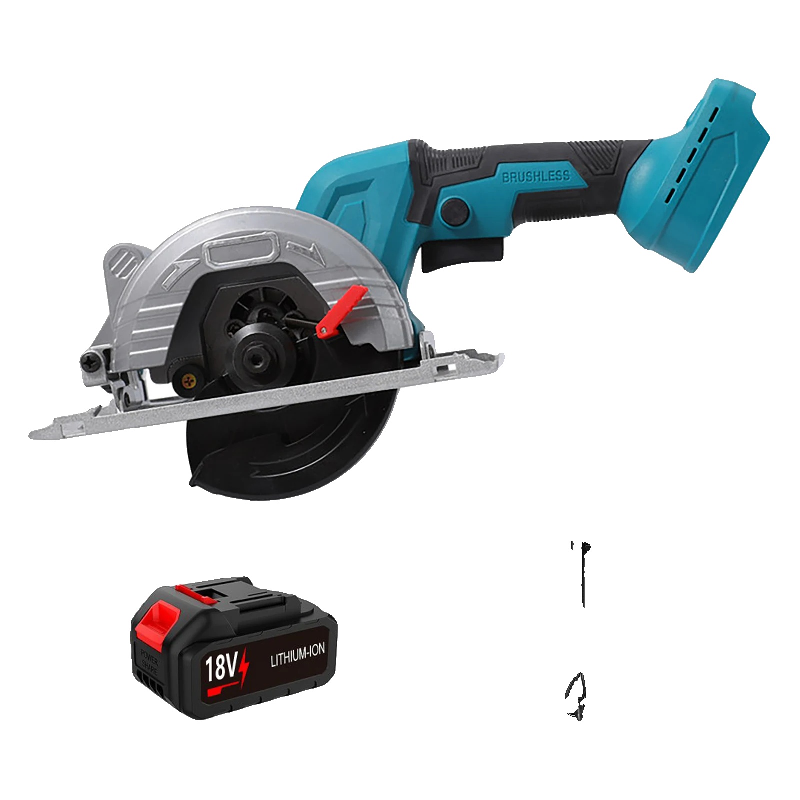 Kreissäge, Bürstenloser Motor, Verstellbarer Winkel, 1 Batterie 1 Stecker
