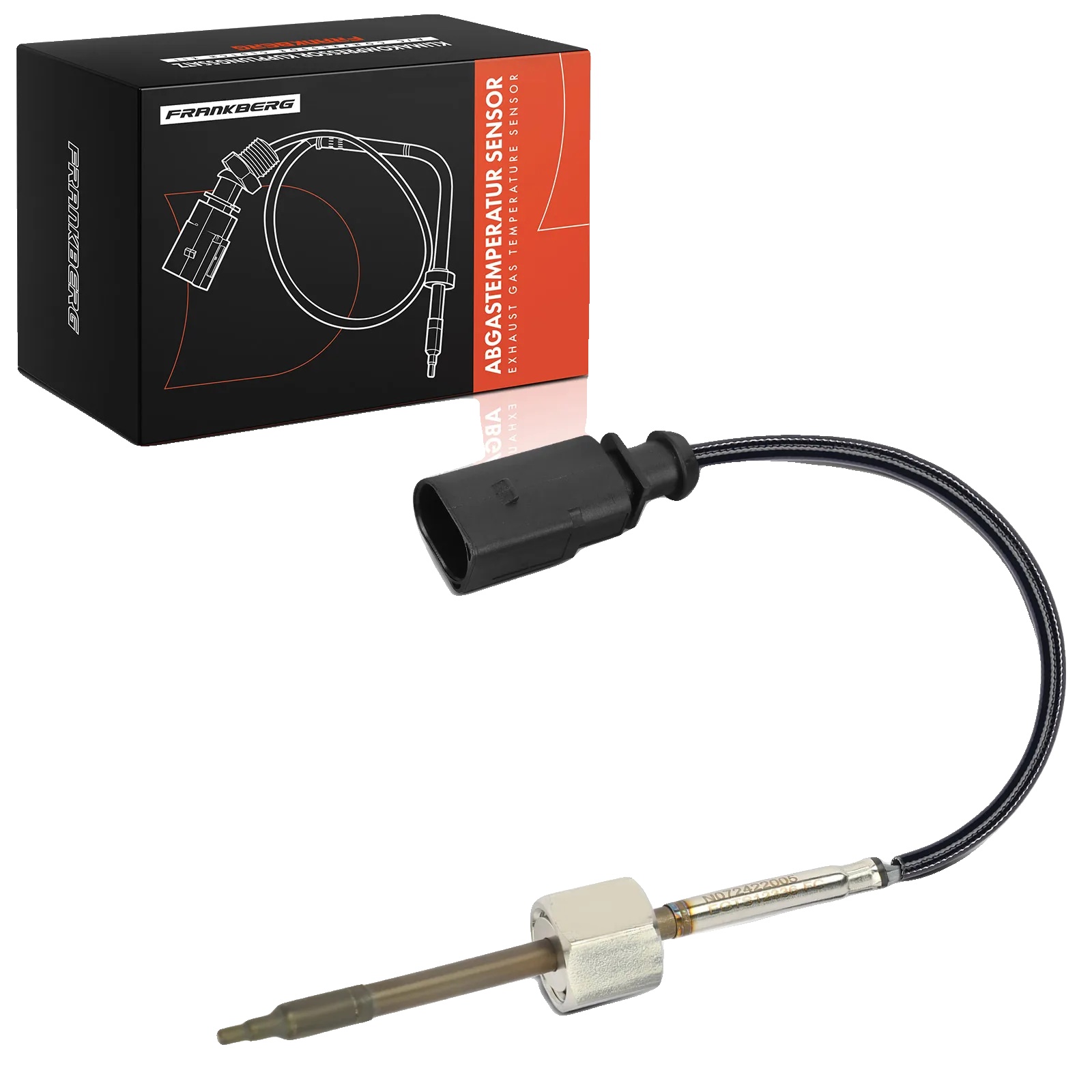 Temperatursensor, Ptc-sensor, Kabellänge 455 Mm, Gewindegröße M14x1,5, 2 Anschlusskontakte, Schwarze Farbe