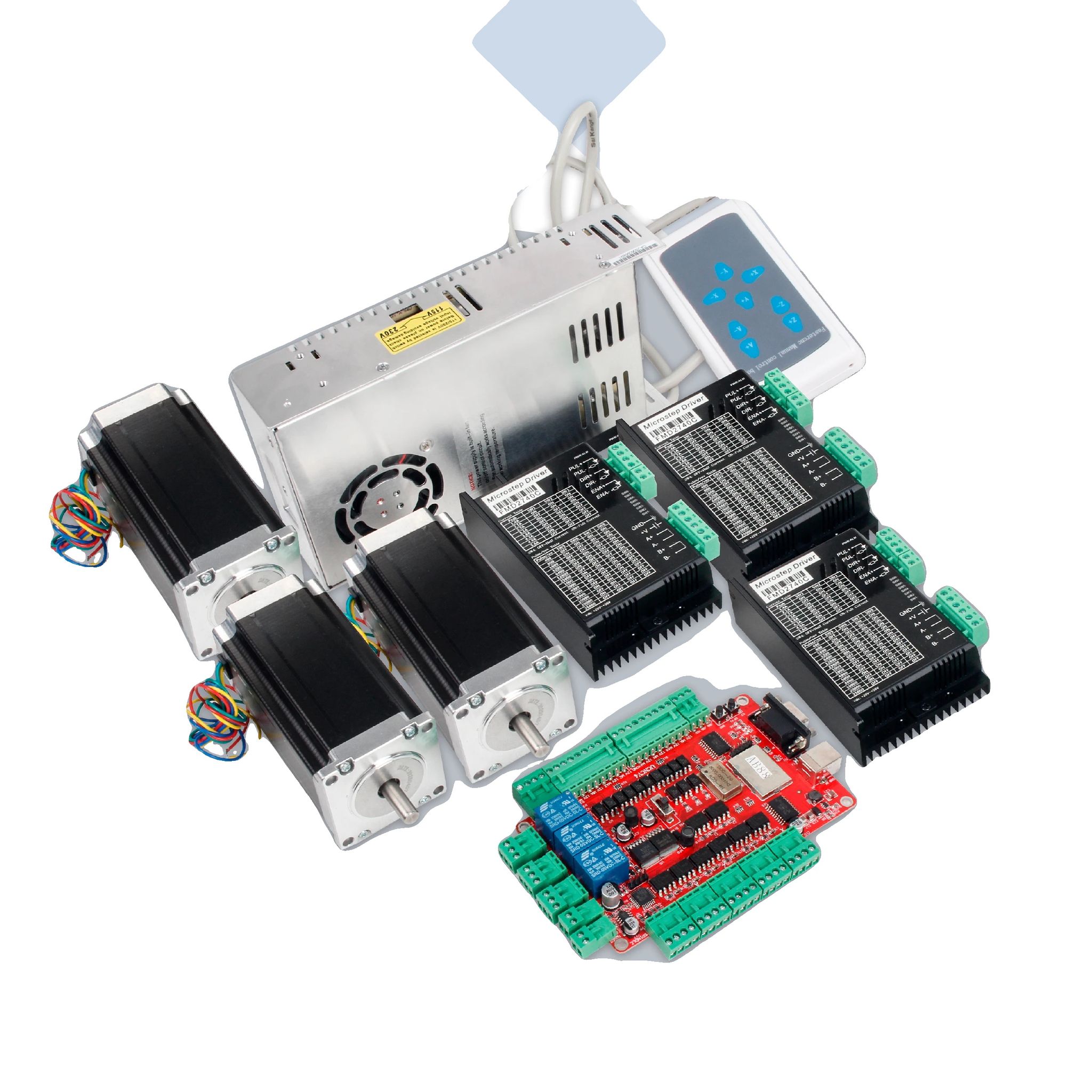Cnc-controller-kit, Nema23-schrittmotoren, Fmd2740c-motortreiber, 3-achsen-kit