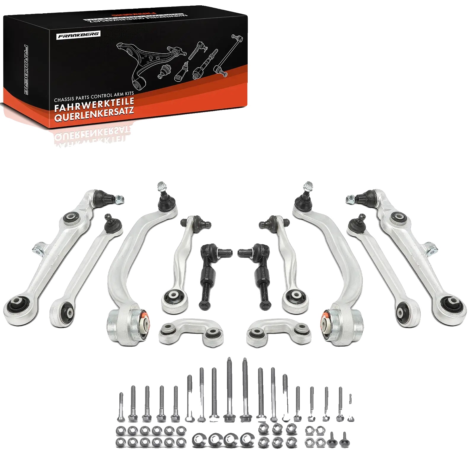 Querlenker-set, Hochwertiger Stahl, Vorderachse Installation, Kompatibel Mit Audi Und Seat, Set Aus 12 Teilen, Austausch-teilenummern Enthalten
