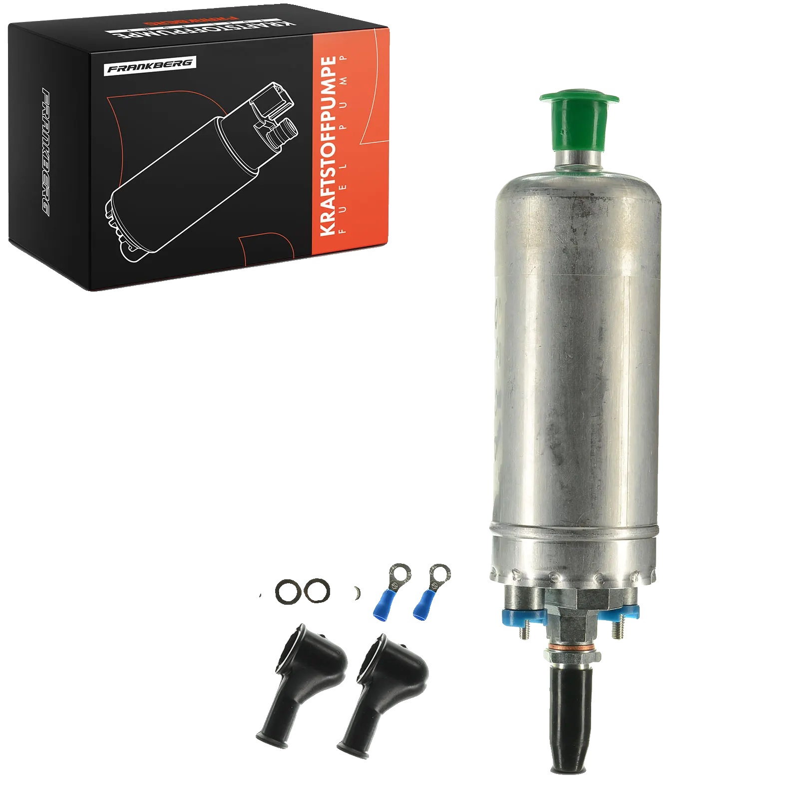 Kraftstoffpumpe, Durchmesser 52 Mm, Länge 197 Mm, Betriebsspannung 12 V, Betriebsdruck 4 Bar, Durchflussrate 120 L/h