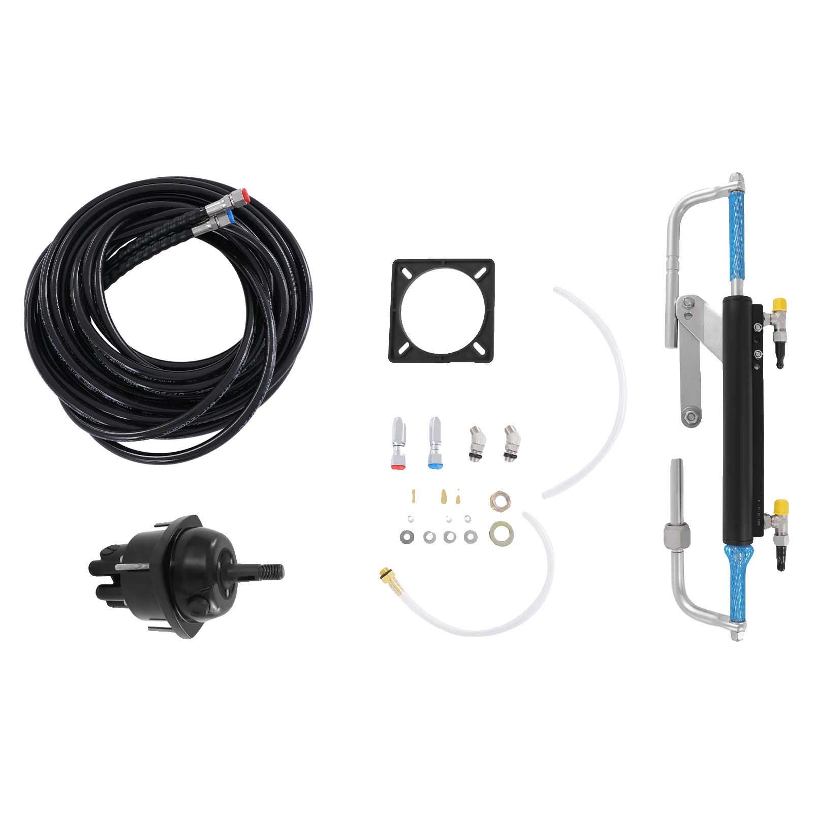 Hydraulische Steuerpumpen-kit, Langlebige Materialien, Verbesserte Manövrierfähigkeit, Außenbordmotor Für Marineboote, Schwarz