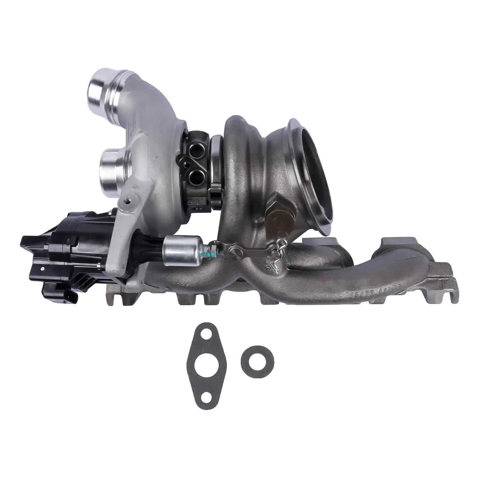 Turbo-laderkrümmer & Aktuator, Aluminium, Kompatibel Mit Oem 11659845815, Optimierte Leistung Für Turboladersystem, Silber