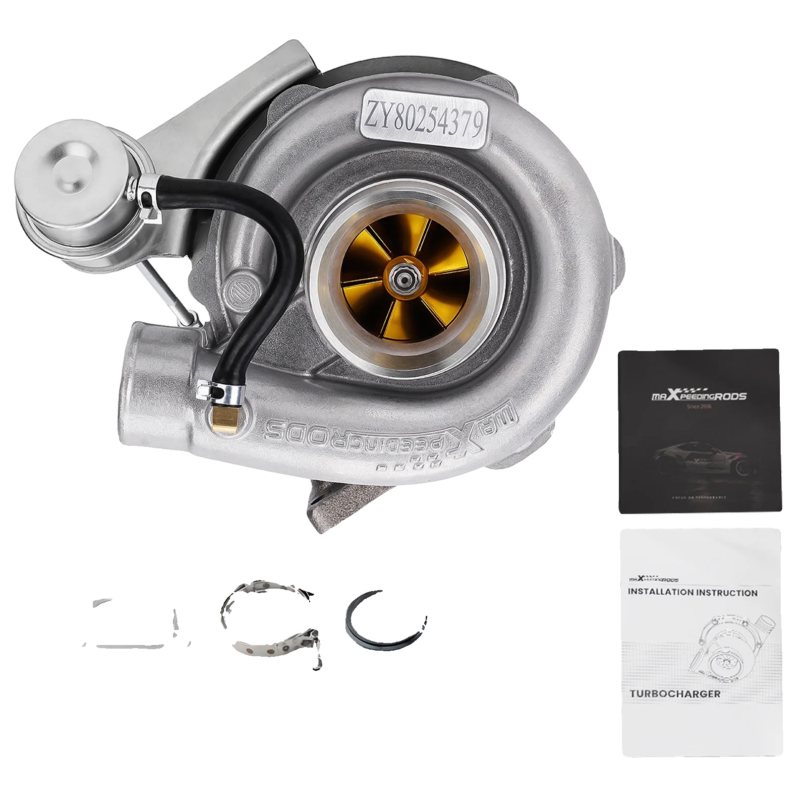 Turbolader, Einzeltyp, Bis Zu 420ps, 2,5" V-band Flansch, Gleitlager, 30cm Länge
