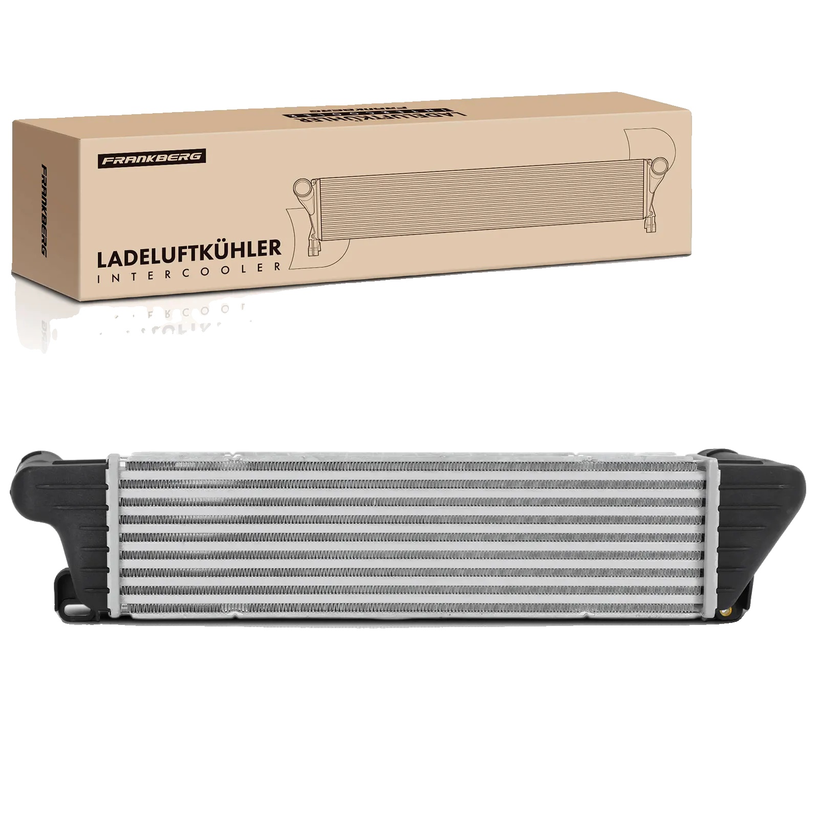Ladeluftkühler, 515 Mm Länge, 127 Mm Breite, 40 Mm Tiefe, Einlassdurchmesser 50 Mm, Auslassdurchmesser 50 Mm
