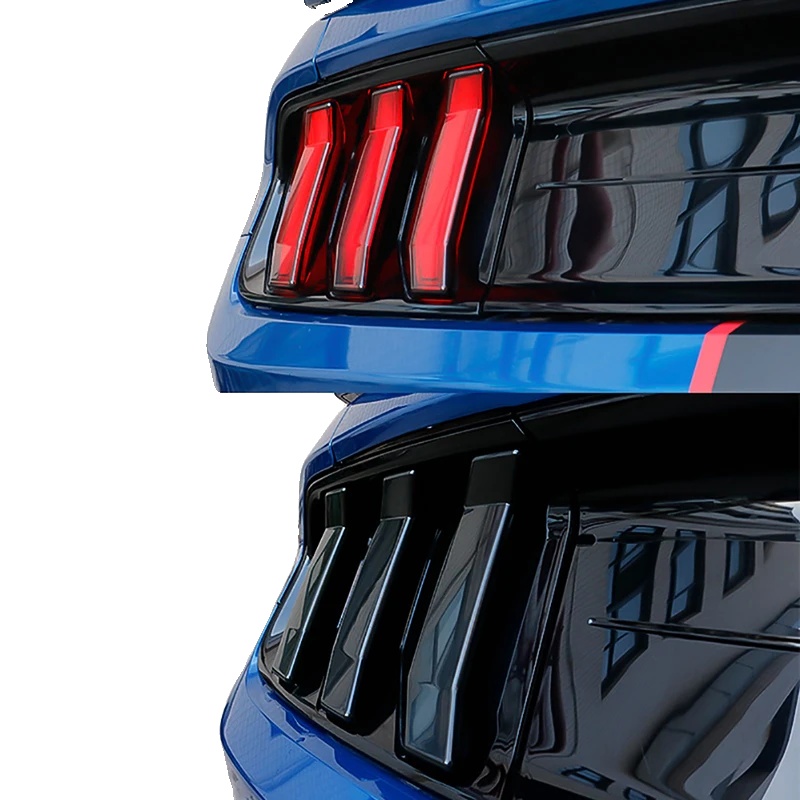 Rücklichtabdeckung, Spritzgegossenes Transparentes Pc, Für Ford Mustang 2018-2023, Iso 9001 Zertifiziert, Rauchschwarze Ausführung, Einfache