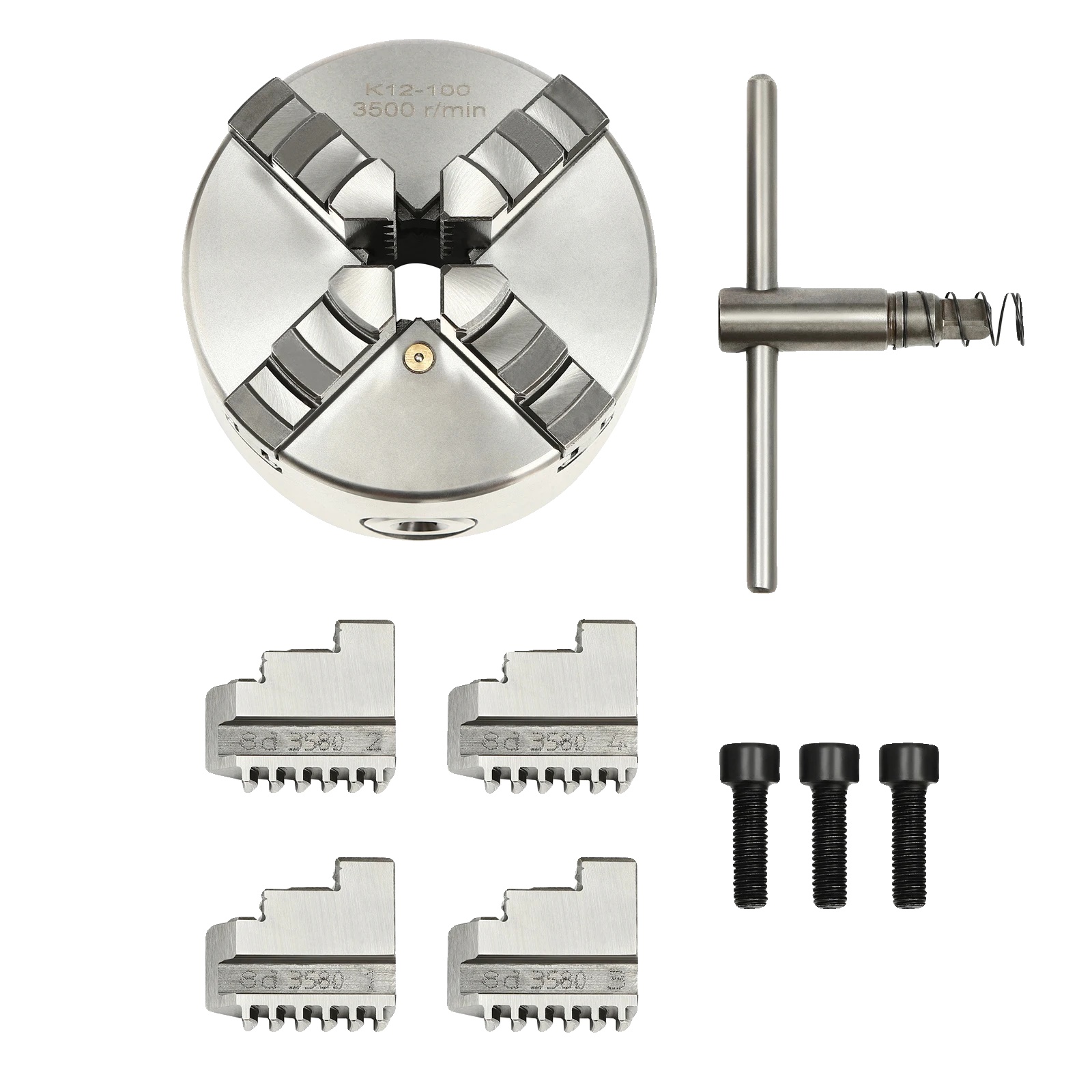 Drehfutter, Selbstzentrierendes Design, Langlebige Konstruktion, Silber