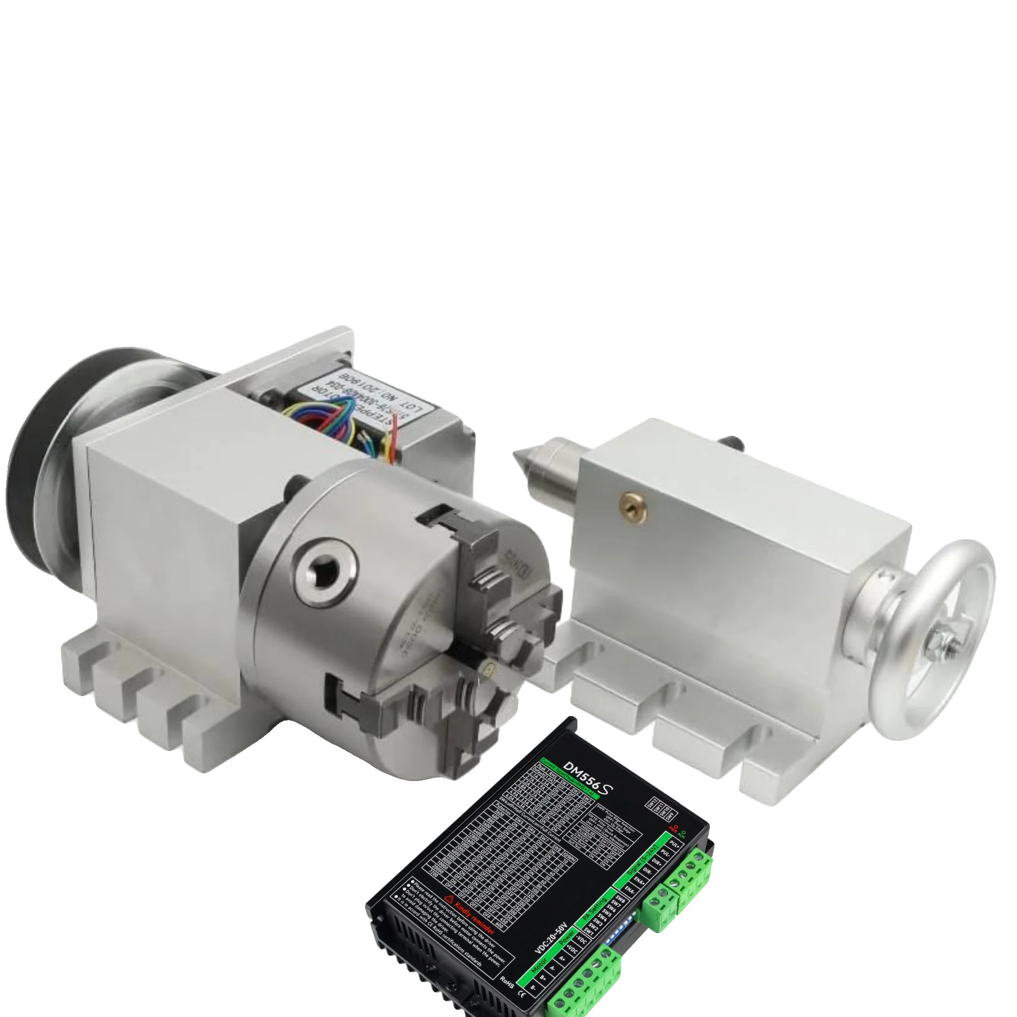 4. Achse Rotationsachse, Nema23 Schrittmotor, 4-futter, 4-finger K12-100 & Treiber