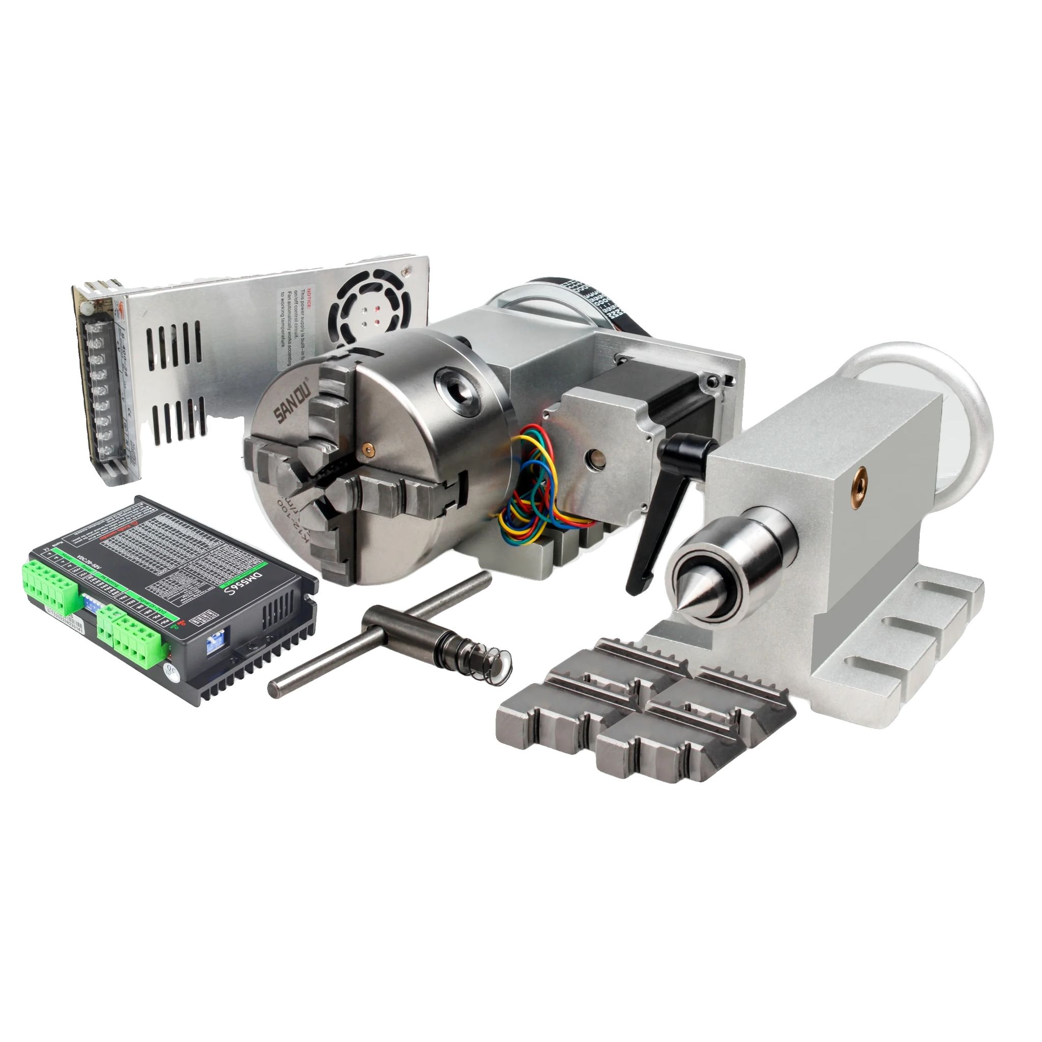 4. Achse Rotationsachse, Nema23 Schrittmotor, 4-futter, 4-finger K12-100 & Treiber & Leistung