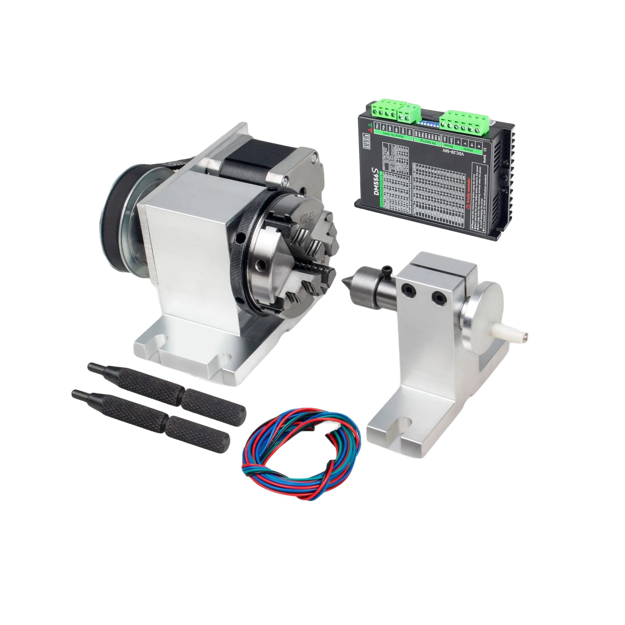 4. Achse Cnc-drehwerkzeug, Hohe Präzision, Vielseitige Spannmöglichkeiten, K12-65mm 4jaw & Driver