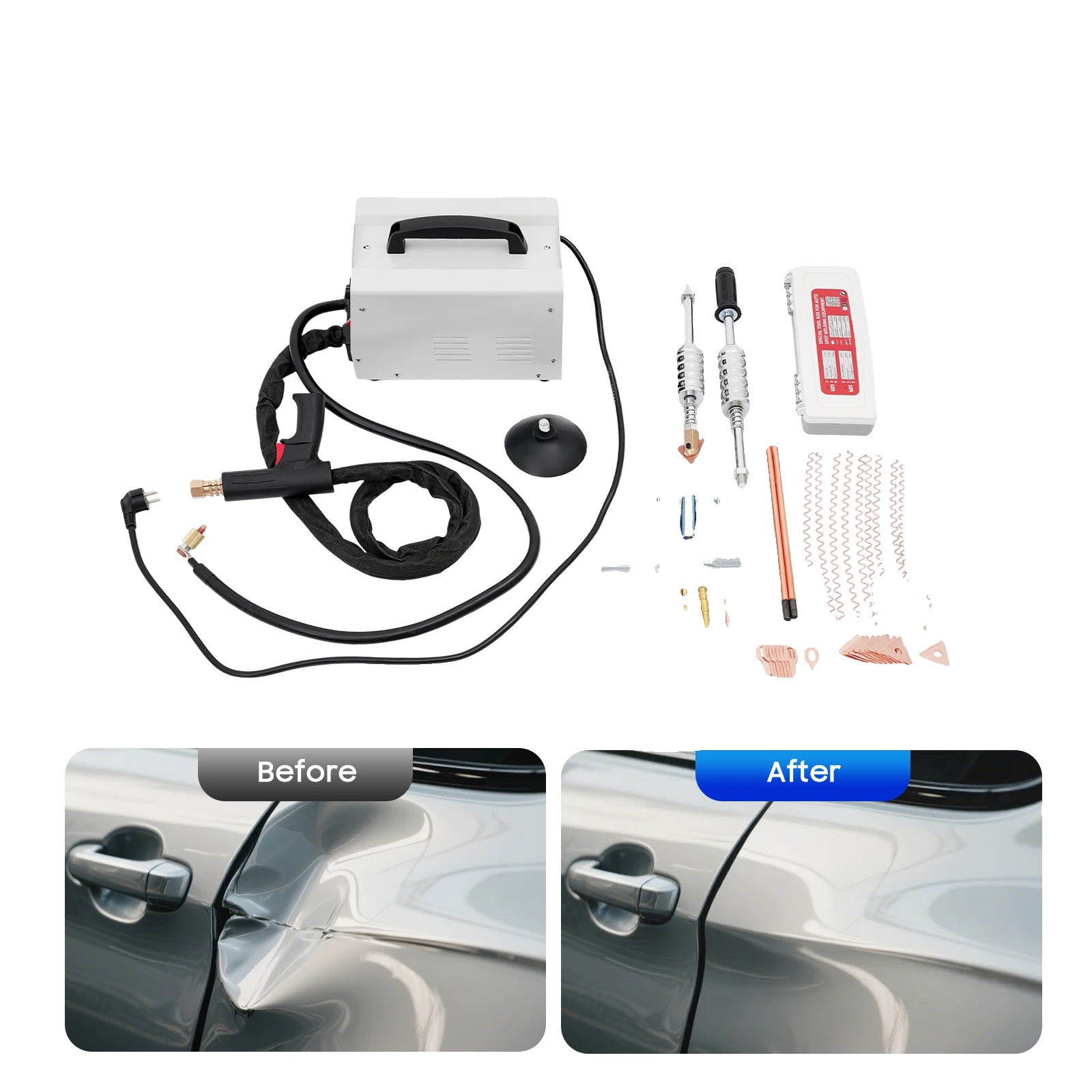 Dellenreparaturset, 220 V Eingangsspannung, 3500 A Ausgangsstrom, 1800 W Leistung, 1,7 M Metallpistolen-schlauch, 423230 Cm Verpackungsgröße