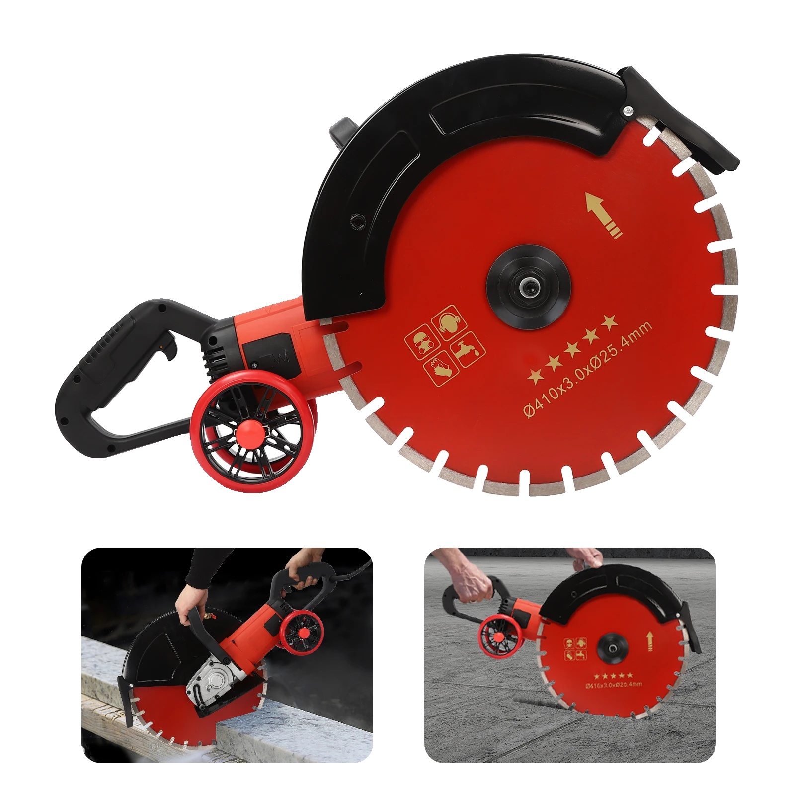 Kreissäge, 7200w Leistung, 3000 U/min Geschwindigkeit, 163 Mm Blatt, Wasserpumpe Enthalten, Ergonomisches Griffdesign