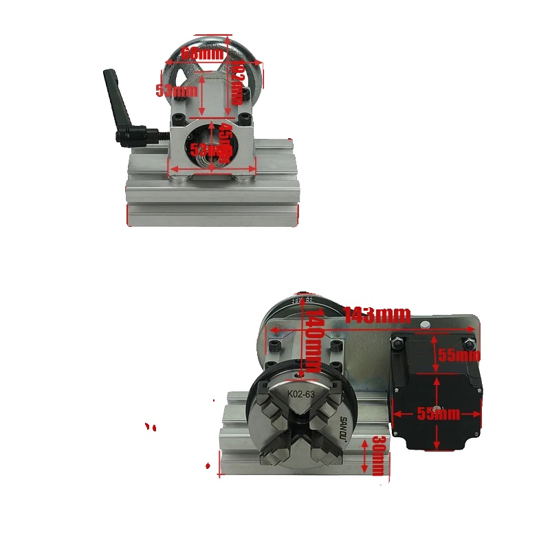 Rotary-achse, 65 Mm Gusseisenfutter, 1:4 Synchronradantrieb, 57 Schrittmotor, 6560 Antrieb, Gewicht 3,5 Kg