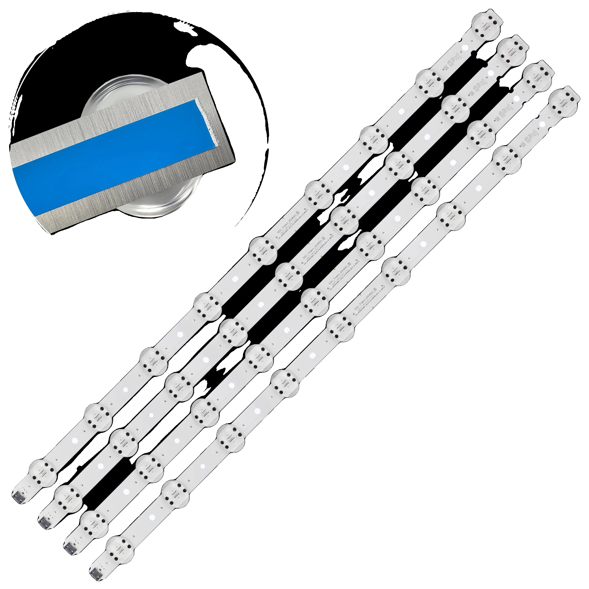 Led-hintergrundbeleuchtungsstreifen, Länge 713 Mm, 9 Leds Pro Streifen, 6 V Spannung, Kompatibel Mit Verschiedenen 65-zoll-fernsehern,