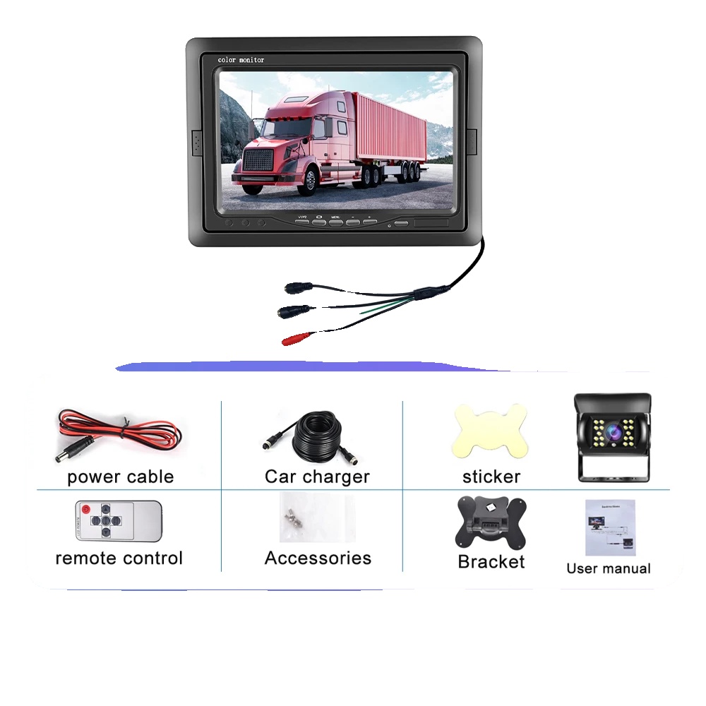 Auto-monitor, 7-zoll-display, Unterstützung Für Dual-kamera, Mit 1 Kamera