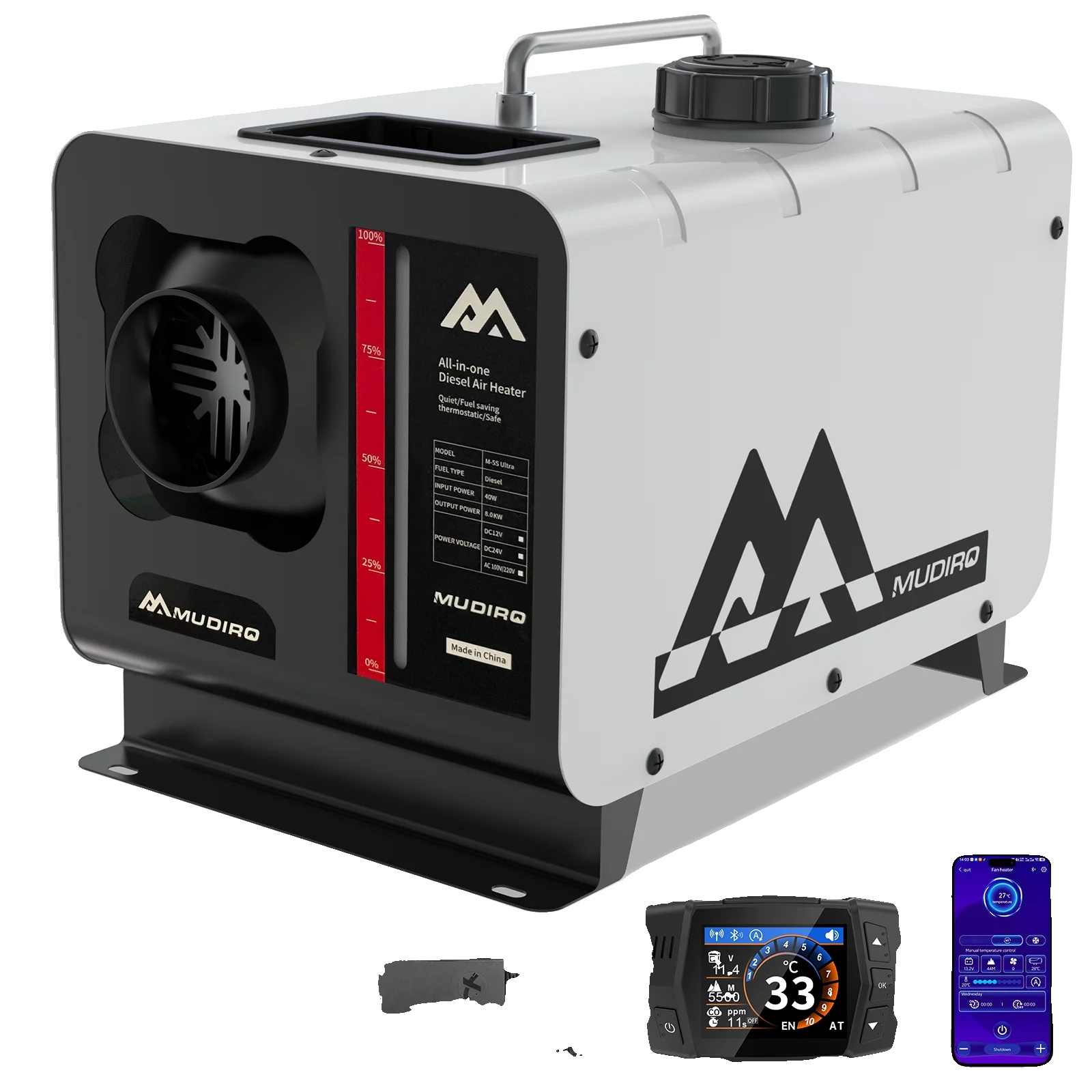 Dieselheizung, 8 Kw Kapazität, Co-sicherheitsmerkmale, Horizontal Mit Europäischem Standardadapter