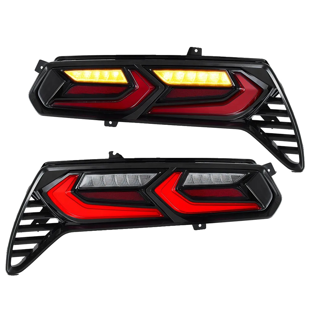 Rücklicht-einheit, Kompatibel Mit 14-19 Chevrolet Corvette C7, Led-sequenzieller Blinker, Wasserdichtes Design, Rot Klar