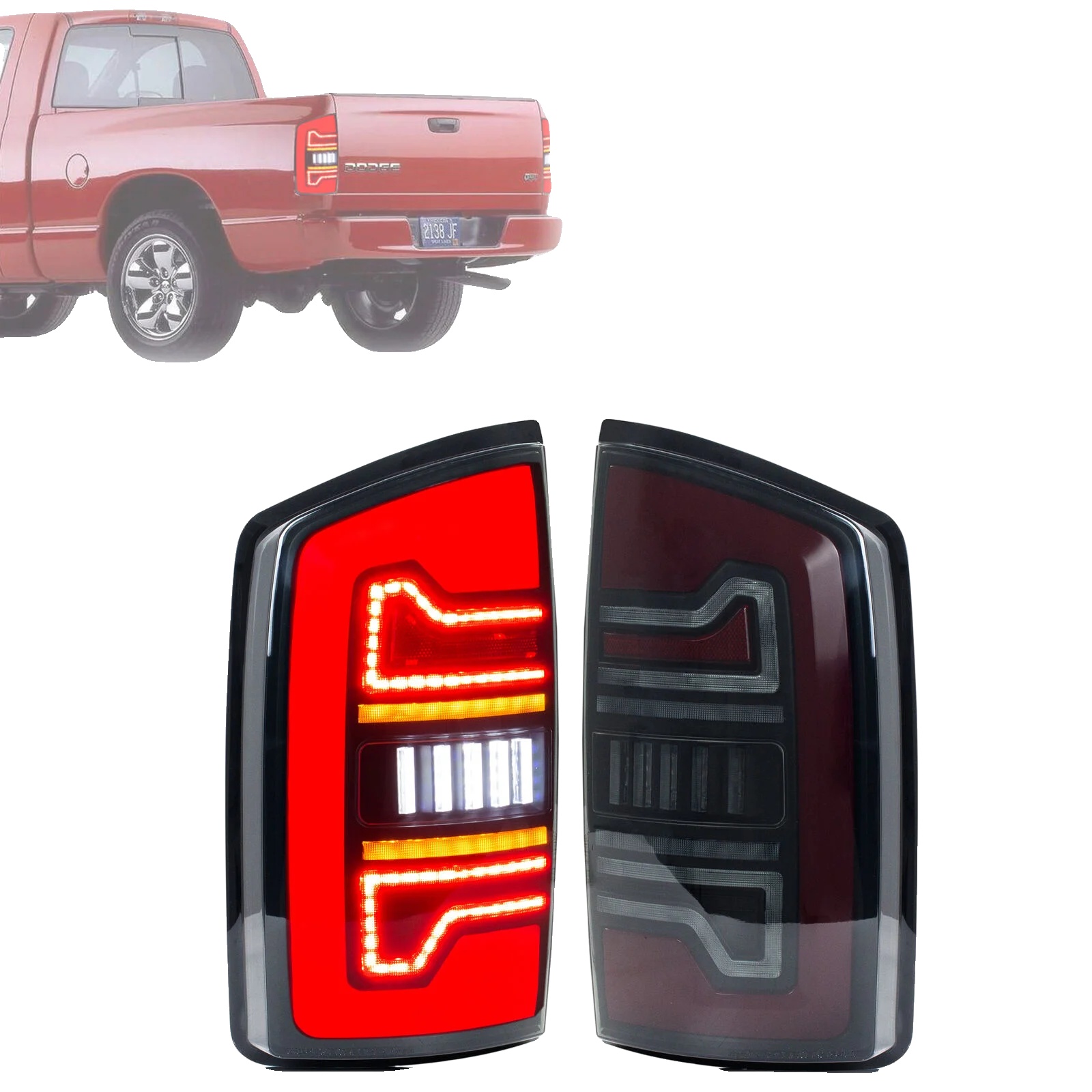 Led-rücklichter, Pc Abs Pmma-glas, Gewicht 4 Kg, Kompatibilität Für Dodge Ram 2006-2008, Spannung 12 V, Lumen 3400lm