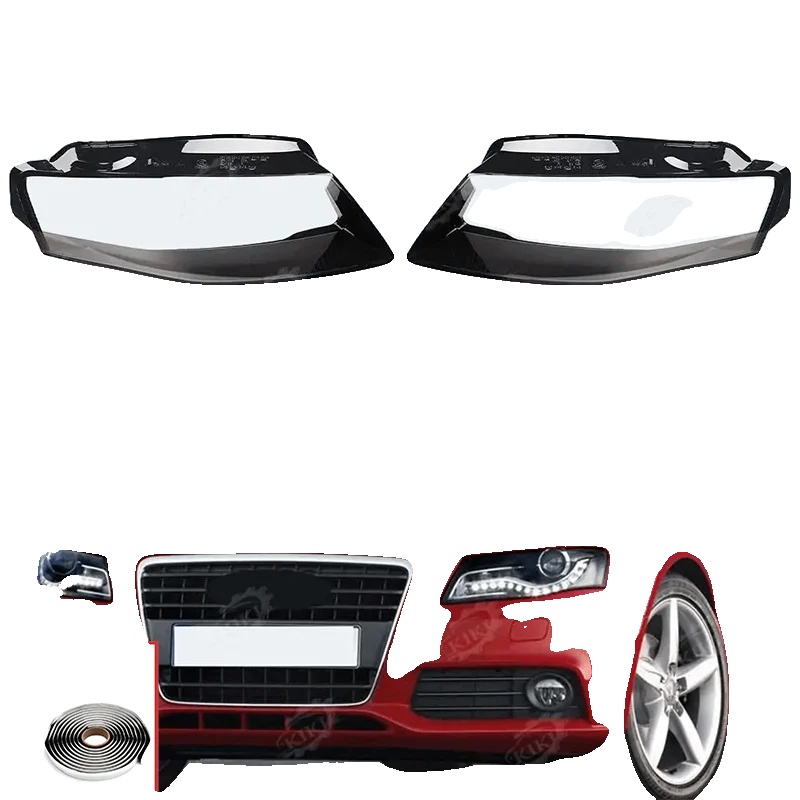 Scheinwerferabdeckung, Polycarbonatmaterial, 25 Cm X 15 Cm X 10 Cm, Kompatibel Mit Audi A4 B8 2009-2012, Wasserdichtes Dichtband Enthalten, Klare