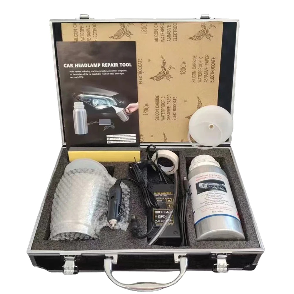 Scheinwerfer-restaurierungsset, Flüssigpolymerlösung, Einfache Anwendung, Werkzeugkasten-set